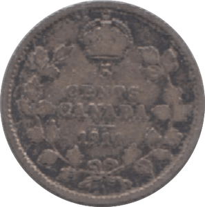 1911 CANADA SILVER 5 CENTS - WORLD SILVER COINS - Cambridgeshire Coins