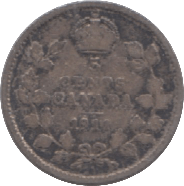 1911 CANADA SILVER 5 CENTS - WORLD SILVER COINS - Cambridgeshire Coins