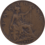 1911 FARTHING 2 ( VF ) 37 - Farthing - Cambridgeshire Coins