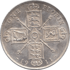1911 FLORIN ( AUNC ) 4 - Florin - Cambridgeshire Coins