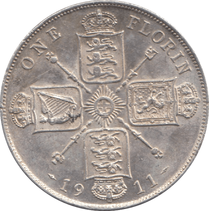 1911 FLORIN ( AUNC ) 4 - Florin - Cambridgeshire Coins