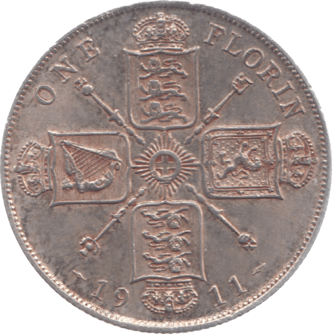 1911 FLORIN ( AUNC ) - Florin - Cambridgeshire Coins