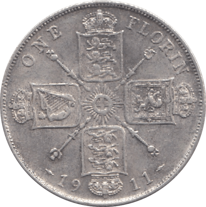 1911 FLORIN ( EF ) 14 - Florin - Cambridgeshire Coins