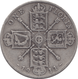 1911 FLORIN ( FINE ) 1 - FLORIN - Cambridgeshire Coins