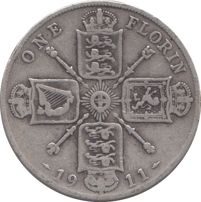 1911 FLORIN ( FINE ) 1 - FLORIN - Cambridgeshire Coins