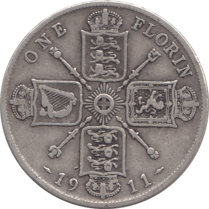 1911 FLORIN ( FINE ) 2 - FLORIN - Cambridgeshire Coins