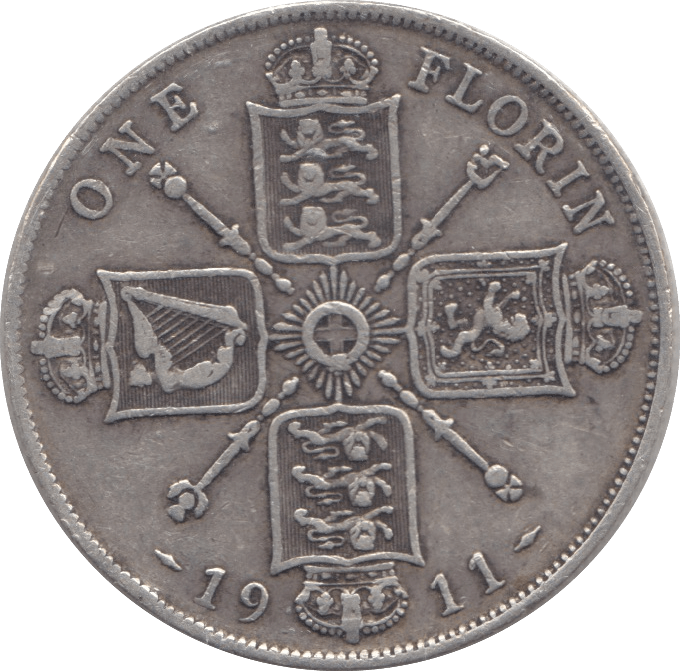 1911 FLORIN ( FINE ) - Florin - Cambridgeshire Coins