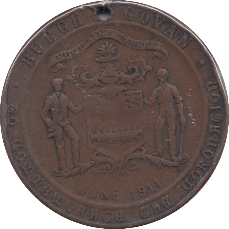 1911 GEORGE V CORONATION COMMEMORATIVE MEDALLION HOLED - MEDALLIONS - Cambridgeshire Coins