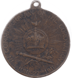 1911 GEORGE V QUEEN MARY COMMEMORATION OF CORONATION MEDALLION - MEDALLIONS - Cambridgeshire Coins