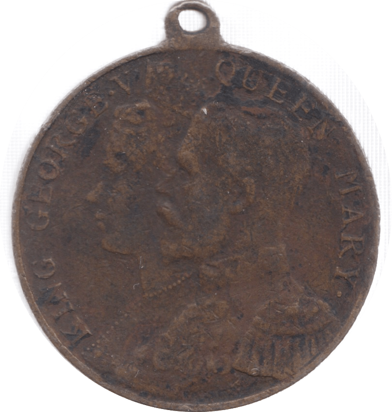 1911 GEORGE V QUEEN MARY COMMEMORATION OF CORONATION MEDALLION - MEDALLIONS - Cambridgeshire Coins