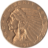 1911 GOLD FIVE DOLLARS USA - Gold World Coins - Cambridgeshire Coins