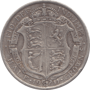 1911 HALFCROWN ( FINE ) - Halfcrown - Cambridgeshire Coins
