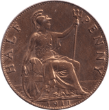 1911 HALFPENNY ( AUNC ) - Halfpenny - Cambridgeshire Coins