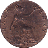 1911 HALFPENNY ( UNC ) - Halfpenny - Cambridgeshire Coins