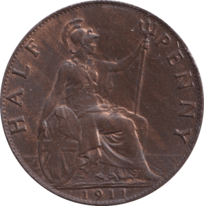 1911 HALFPENNY ( UNC ) - Halfpenny - Cambridgeshire Coins