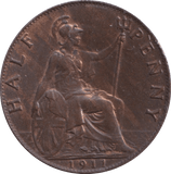 1911 HALFPENNY ( UNC ) - Halfpenny - Cambridgeshire Coins