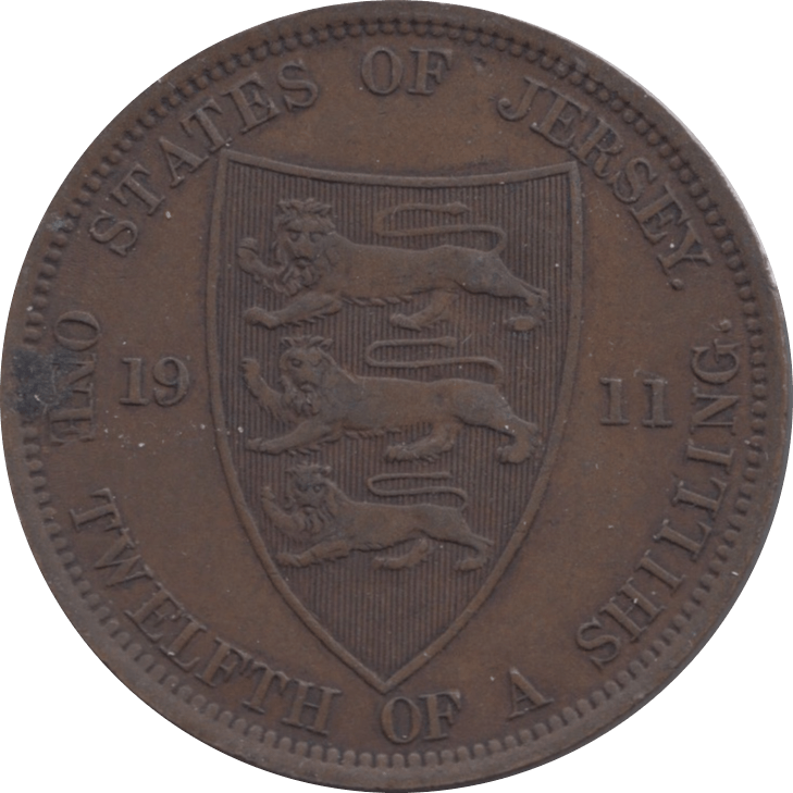 1911 JERSEY 1/12 OF A SHILLING - WORLD COINS - Cambridgeshire Coins