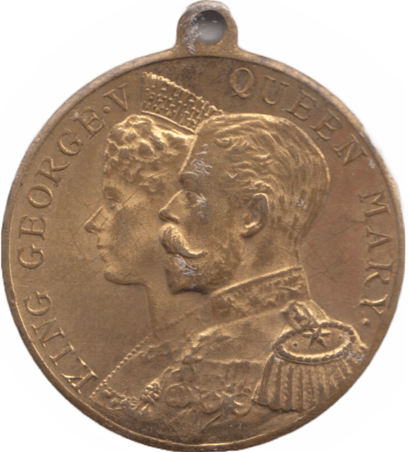 1911 KING GEORGE CORONATION MEDALLION - OTHER TOKENS - Cambridgeshire Coins