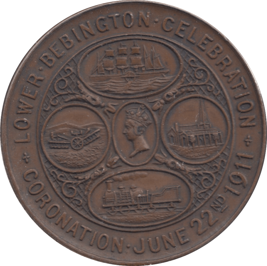 1911 LOWER BEBINGTON CELEBRATION MEDALLION - MEDALLIONS - Cambridgeshire Coins
