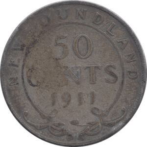 1911 NEWFOUNDLAND 50 CENTS - WORLD SILVER COINS - Cambridgeshire Coins