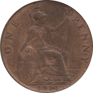 1911 PENNY 1 ( AUNC ) 62 - Penny - Cambridgeshire Coins