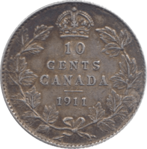 1911 SILVER CANADA 10 CENTS - WORLD SILVER COINS - Cambridgeshire Coins