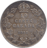 1911 SILVER CANADA 10 CENTS - WORLD SILVER COINS - Cambridgeshire Coins