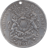 1911 SILVER CORONATION MEDAL HOLED - MEDALLIONS - Cambridgeshire Coins