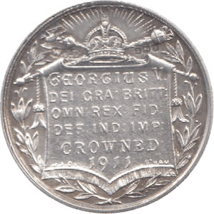 1911 SILVER GEORGE V CORONATION MEDALLION - MEDALLIONS - Cambridgeshire Coins