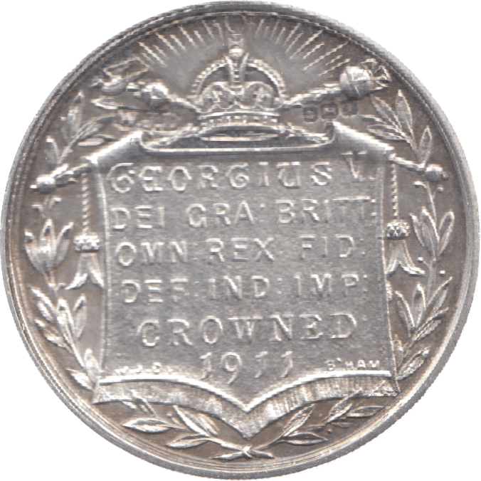 1911 SILVER GEORGE V CORONATION MEDALLION - MEDALLIONS - Cambridgeshire Coins