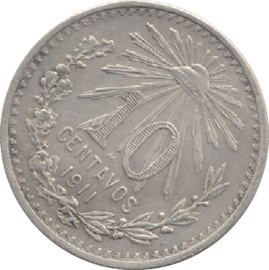 1911 SILVER MEXICO 10 CENTAVOS - SILVER WORLD COINS - Cambridgeshire Coins