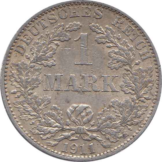 1911 SILVER ONE MARK MINT MARK A LOVELY CONDITION GERMANY REF H74 - WORLD SILVER COINS - Cambridgeshire Coins