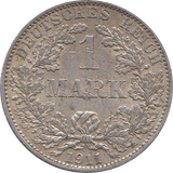 1911 SILVER ONE MARK MINT MARK A LOVELY CONDITION GERMANY REF H74 - WORLD SILVER COINS - Cambridgeshire Coins