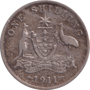 1911 SILVER ONE SHILLING AUSTRALIA - SILVER WORLD COINS - Cambridgeshire Coins