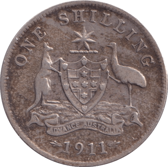 1911 SILVER ONE SHILLING AUSTRALIA - SILVER WORLD COINS - Cambridgeshire Coins