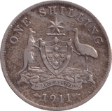 1911 SILVER ONE SHILLING AUSTRALIA - SILVER WORLD COINS - Cambridgeshire Coins