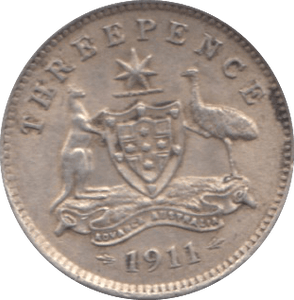 1911 SILVER THREEPENCE AUSTRALIA - SILVER WORLD COINS - Cambridgeshire Coins