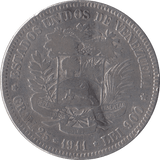 1911 SILVER VENEZUELA 5 BOLIVARES - SILVER WORLD COINS - Cambridgeshire Coins