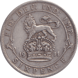1911 SIXPENCE ( VF ) 2 - Sixpence - Cambridgeshire Coins