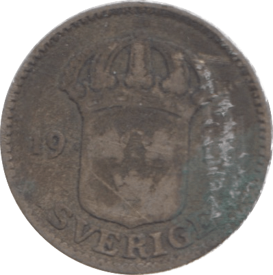 1911 SWEDEN 25 ORE - SILVER WORLD COINS - Cambridgeshire Coins
