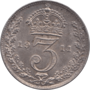1911 THREEPENCE ( AUNC ) - Threepence - Cambridgeshire Coins