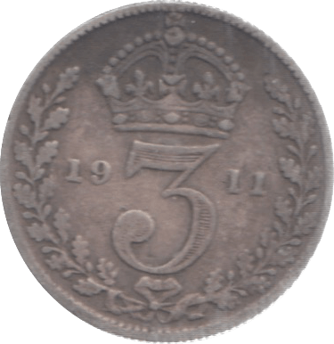 1911 THREEPENCE ( FINE ) - Threepence - Cambridgeshire Coins