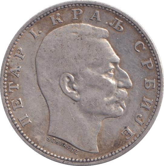 1912 1 DINAR SERBIA - WORLD COINS - Cambridgeshire Coins