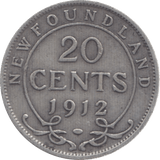 1912 20 CENTS NEWFOUNDLAND - WORLD SILVER COINS - Cambridgeshire Coins