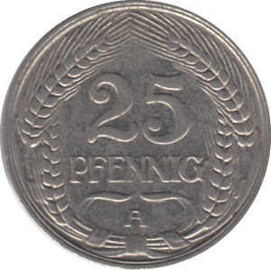 1912 25 PFENNIG GERMANY - WORLD COINS - Cambridgeshire Coins