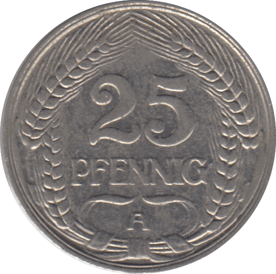1912 25 PFENNIG GERMANY - WORLD COINS - Cambridgeshire Coins