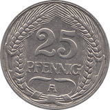 1912 25 PFENNIG MINT MARK A GERMANY REF H58 - WORLD COINS - Cambridgeshire Coins