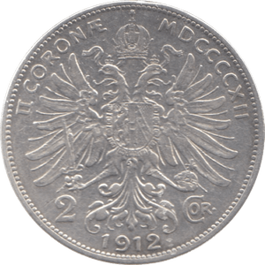 1912 AUSTRIA SILVER 2 CORONA - SILVER WORLD COINS - Cambridgeshire Coins