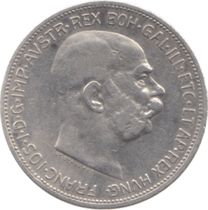 1912 AUSTRIA SILVER 2 CORONA - SILVER WORLD COINS - Cambridgeshire Coins