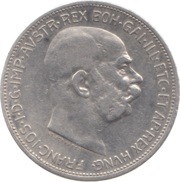 1912 AUSTRIA SILVER 2 CORONA - SILVER WORLD COINS - Cambridgeshire Coins